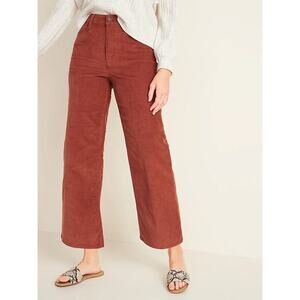 Old Navy Extra High-Waisted Wide-Leg Corduroy Crop Pants Womens 14P 14 Petite